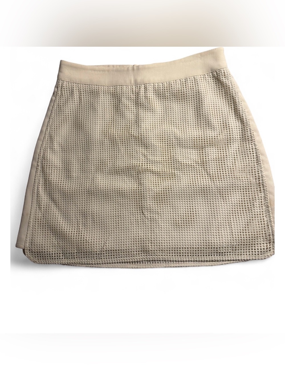 Banana Republic Faux Leather Mesh Overlay Cream Sz 2